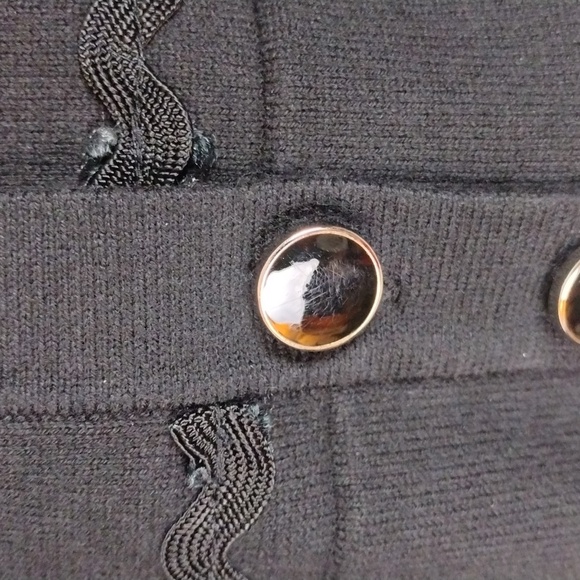 Charter Club Woman Black Crochet Textured Short Sleeve Button Up Cardigan Top - Picture 13 of 14